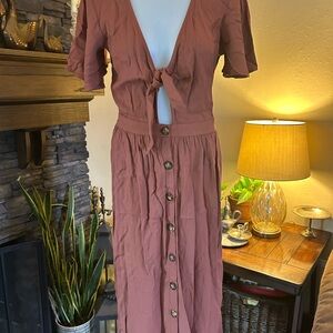 Mimi Chica Brown Midi Dress